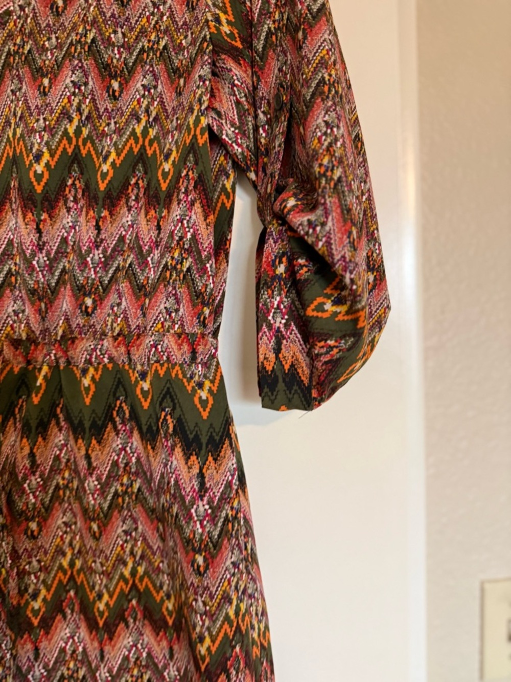 Tacera Pink and Black Chevron Tie-Waist Mini Dress - Picture 6 of 13